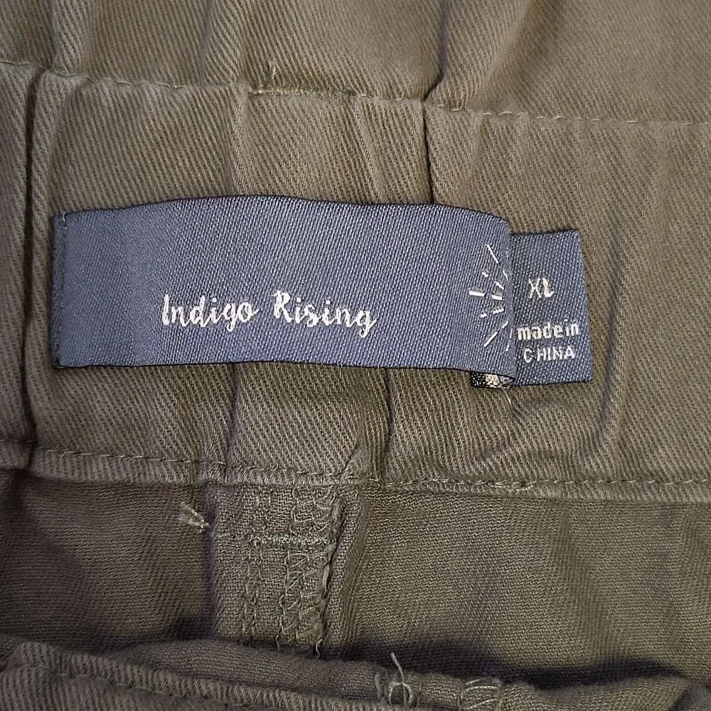 Indigo Rising Hunter Green High Rise Belted Paper Bag Cotton Shorts XL